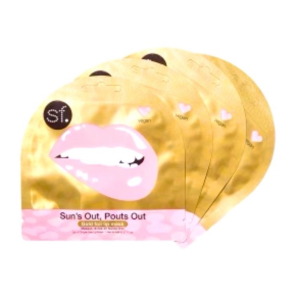 NEW Sfglow Sun's Out Pouts Out Gold Foil 4 Lip Mask - Picture 3 of 3